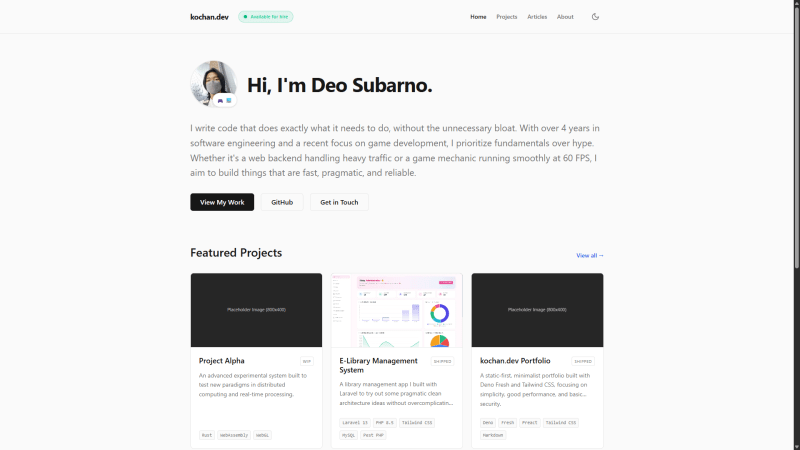 kochan.dev Portfolio