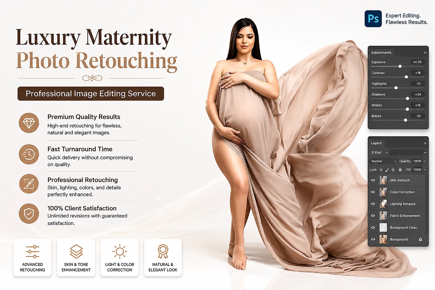After: Luxury Maternity Photo Retouching Service