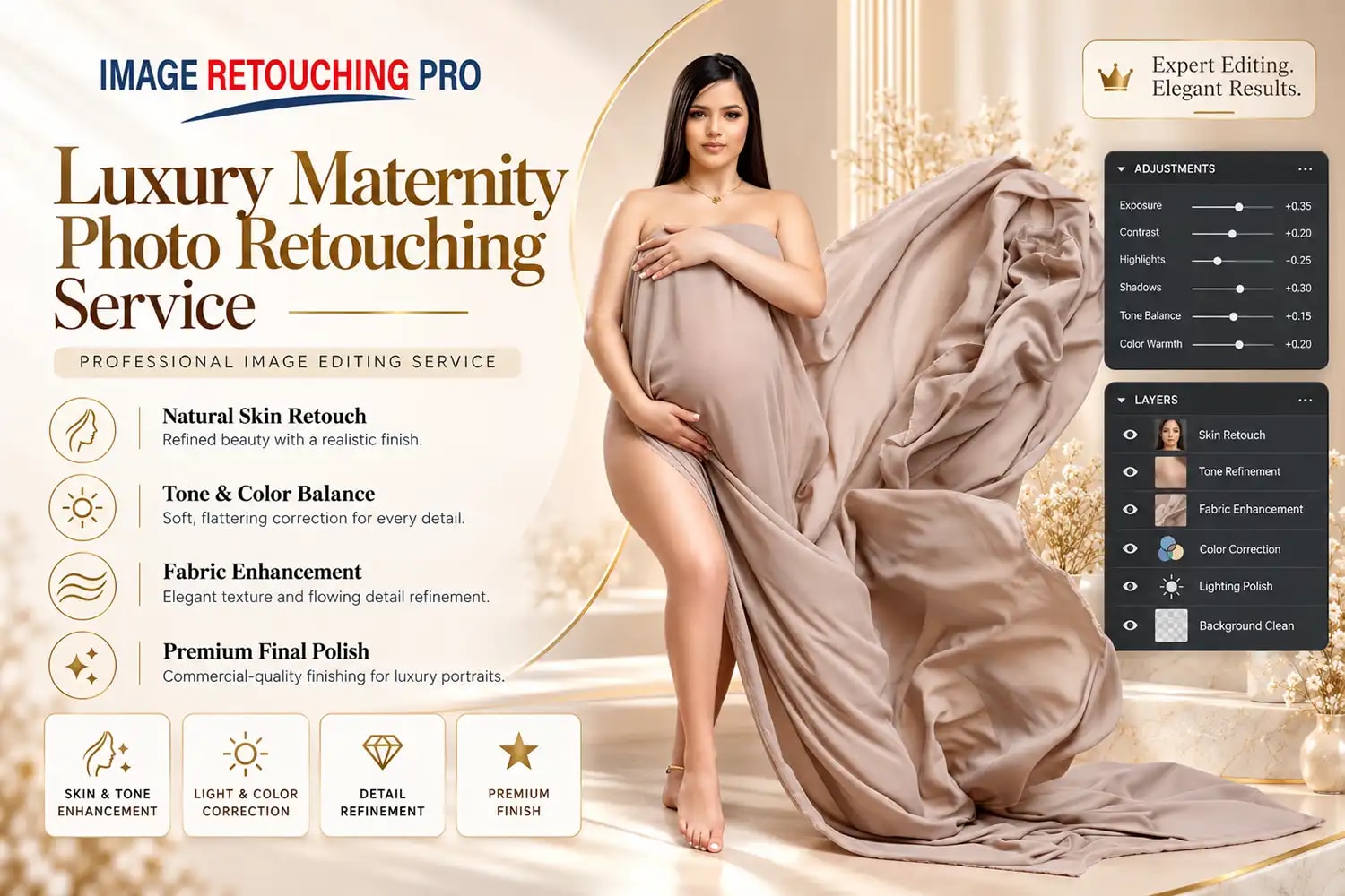 Before: Luxury Maternity Photo Retouching Service
