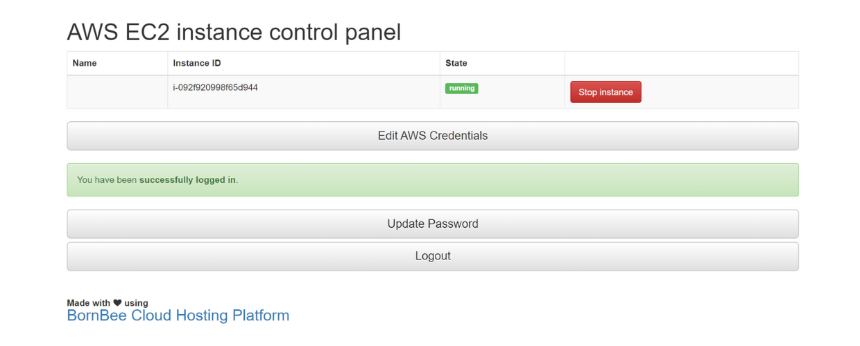 AWS Start/stop EC2 instance