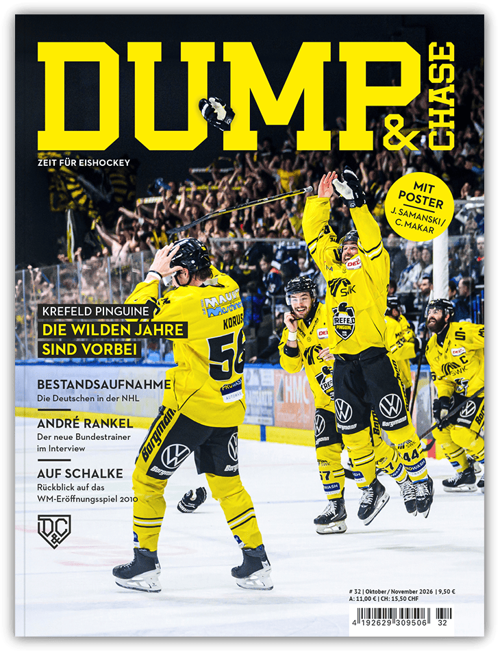 Aktuelle Ausgabe von DUMP & CHASE – Das Eishockey-Magazin