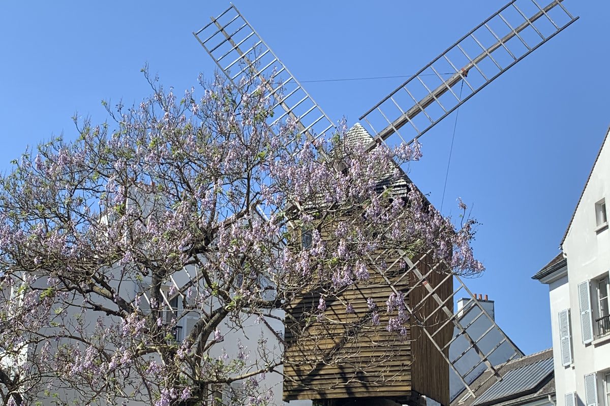 Moulin de la Galette Montmartre mulino storico Rue Lepic Parigi primavera