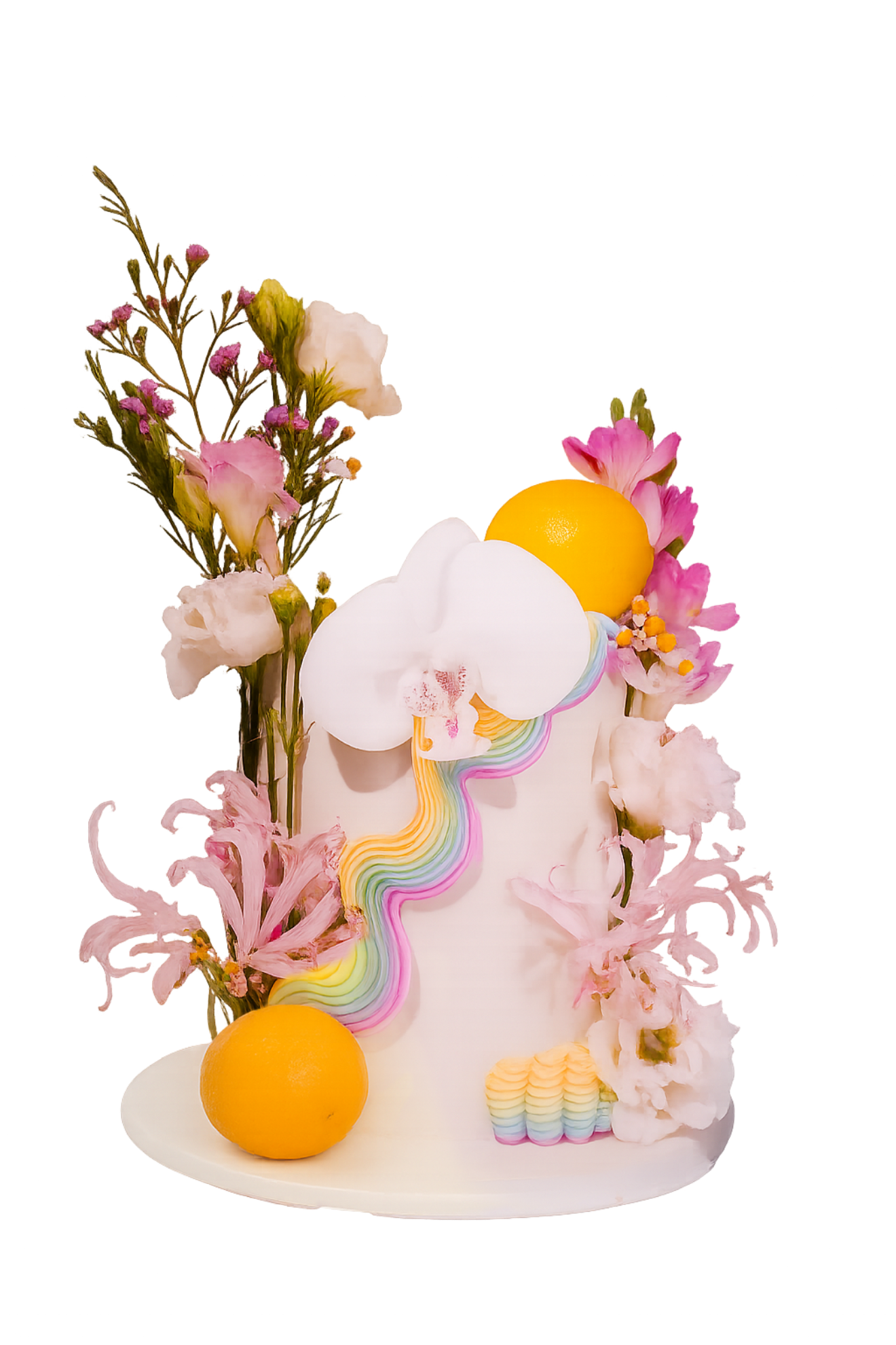 Beautiful layered cake with multiple tiers and elegant presentation
