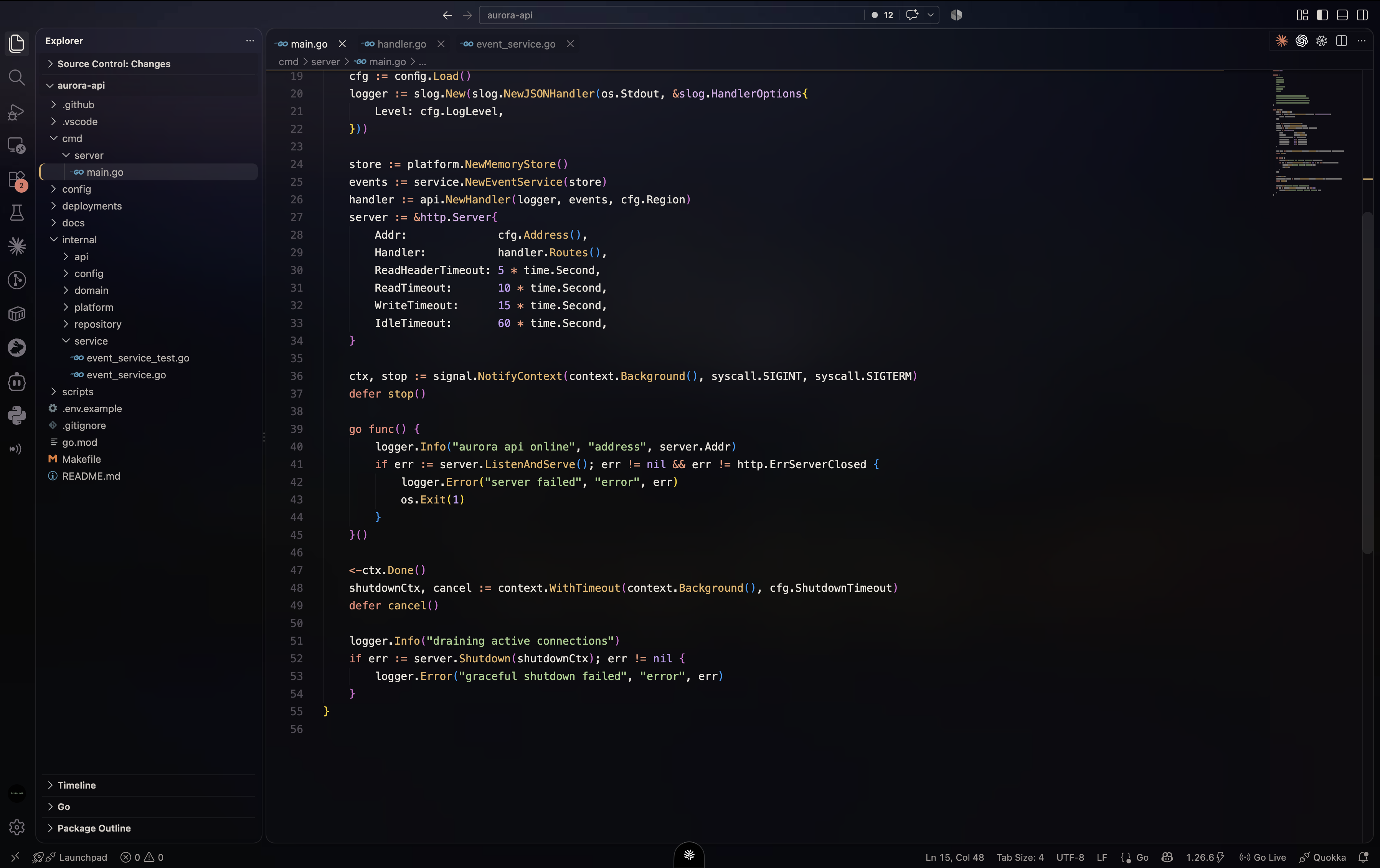 Warm Glass running in macOS Native Full Screen with a matched glass backdrop