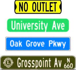 6" Street Signs - 6-Inss