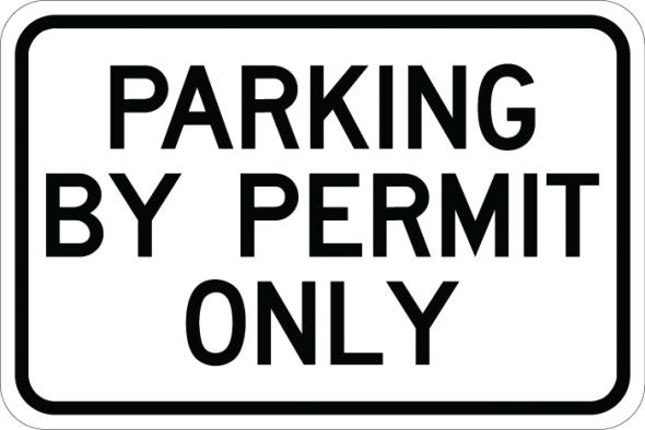 Parking by Permit Only Sign  - AR-101
