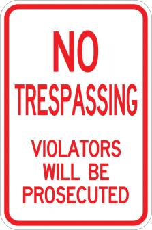 No Trespassing Violators - AR-110
