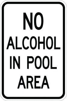 No Alcohol In Pool Area - AR-117