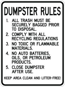 Dumpster Rules - AR-121