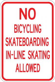 No Bicycling Skateboarding - AR-126