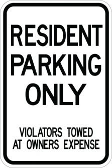 Resident Parking Only Violator - AR-137