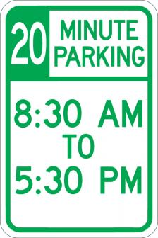 20 Minute Parking (Time Limit) - AR-158