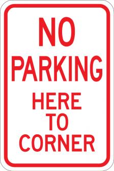 No Parking Here To Corner - AR-206