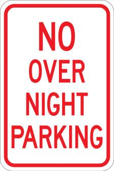 No Over Night Parking - AR-218