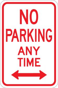 No Parking Any Time (Arrows) - AR-220