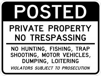 Private Property No Trespassing Sign - AR-246