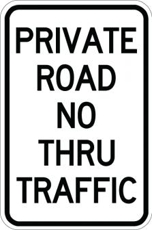 Private Road No Thru Traffic - AR-706