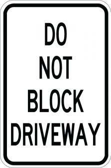 Do Not Block Driveway - AR-709