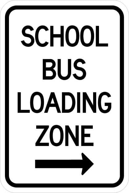 School Bus Loading Zone (with arrow) - AR-746