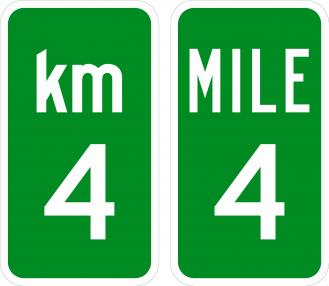Milepost 1 Digit Sign - D10-1