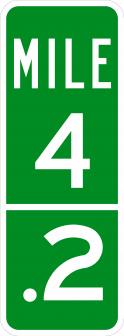 Intermediate Milepost Sign 1 Digit - D10-1a