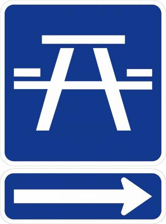 Roadside Table Symbol Sign - D5-5a