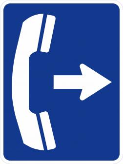 Phone Symbol Sign With Arrow - D9-1a