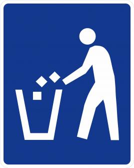 Litter Container Symbol Sign - D9-4