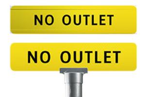 No outlet Street Sign - Extruded & Flat - NoSTN