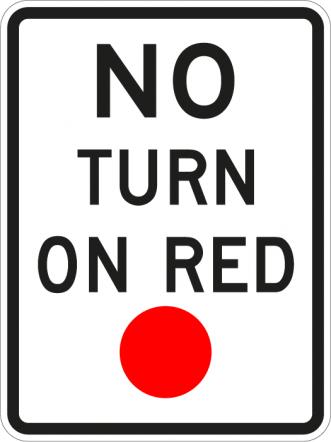 No Turn on Red Sign - R10-11