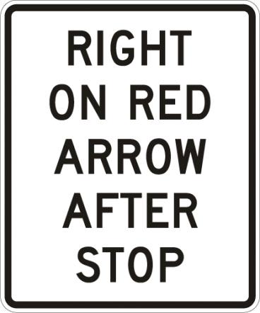 Right (Left) On Red Arrow After Stop Sign - R10-17a