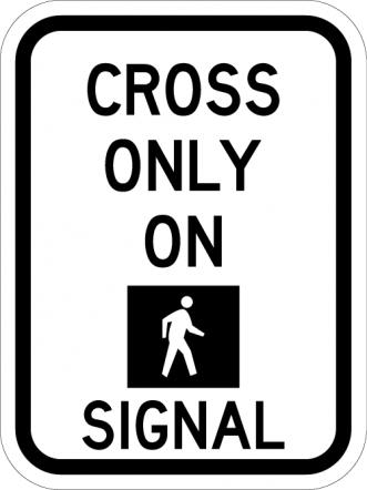 Cross On Walk Signal Only Symbol Sign - R10-2a