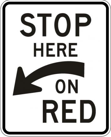 Stop Here on Red Sign - R10-6a