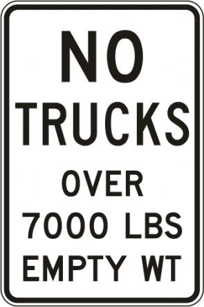 No Trucks Over XX Sign - R12-3