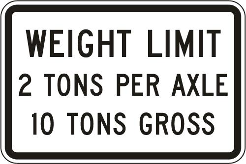 Weight Limit Signs - R12-4