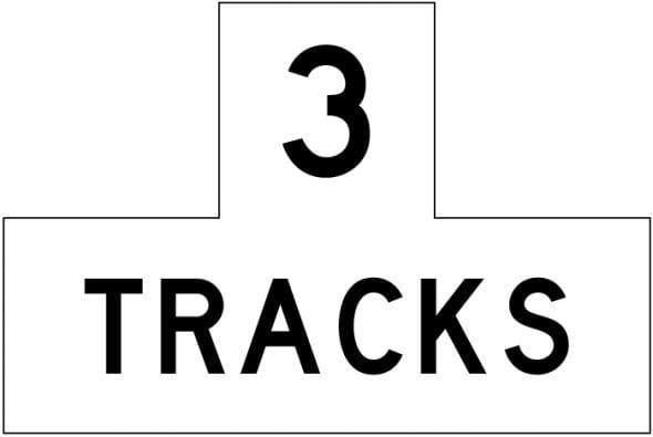 Number of Tracks Sign - R15-2p