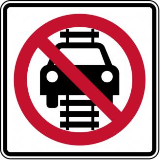 No Motor Vehicles On Tracks Sign - R15-6