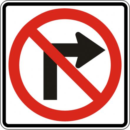 No Right Turn Sign - R3-1