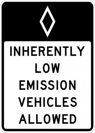Inherently Low Emission Vehicles Allowed Sign - R3-10b