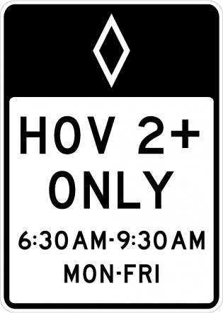 HOV Lane Operation Sign - R3-11