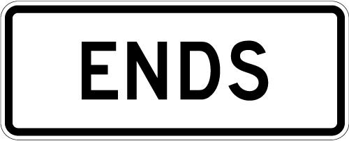 Bike Lane Ends (plaque) Sign - R3-17b