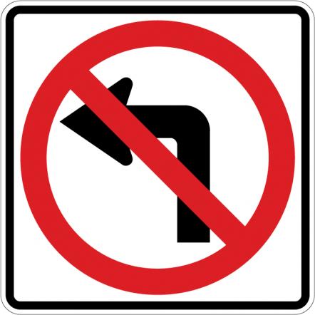 No Left Turn Sign - R3-2