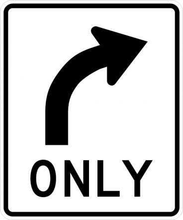 Right Turn Only Sign - R3-5R