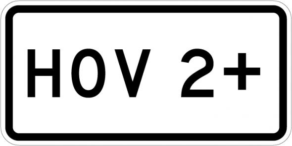 HOV 2+ Plaque Sign - R3-5c