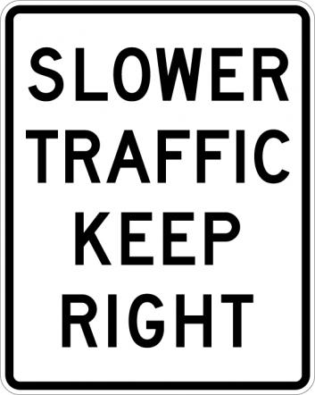 Slower Traffic Keep Right Sign - R4-3