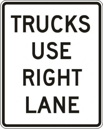 Trucks Use Right Lane Sign - R4-5