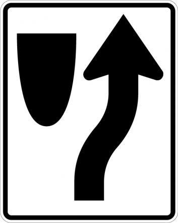 Keep Right (symbol) Sign - R4-7