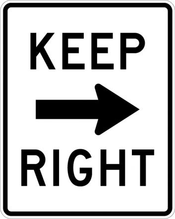 Keep Right Sign With Arrow - R4-7a