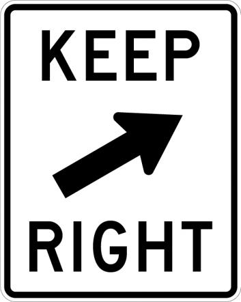 Keep Right Sign With Arrow - R4-7b