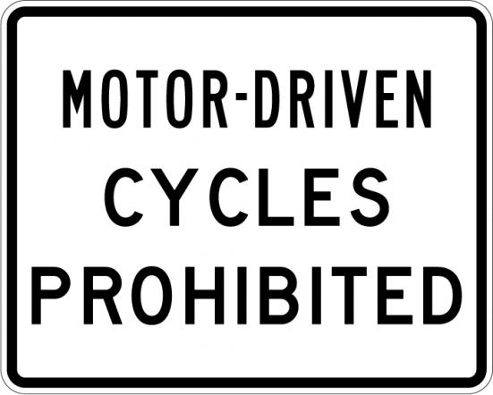 No Motor Driven Cycles Sign - R5-8